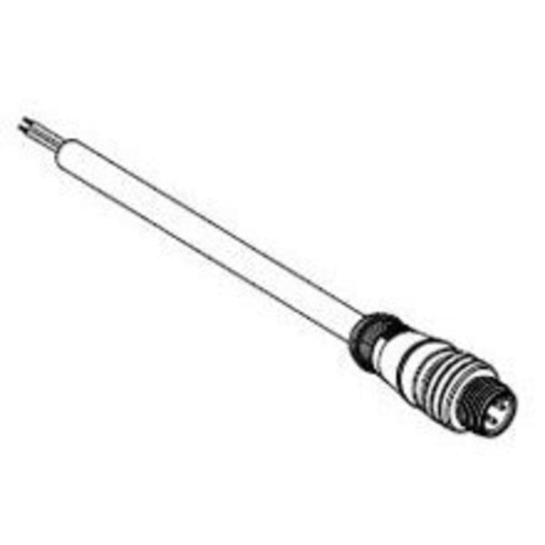 Woodhead Micro-Change (M12) Single-Ended Cordset, 4 Pole, Male (Straight) To Pigtail 804006E03M010
